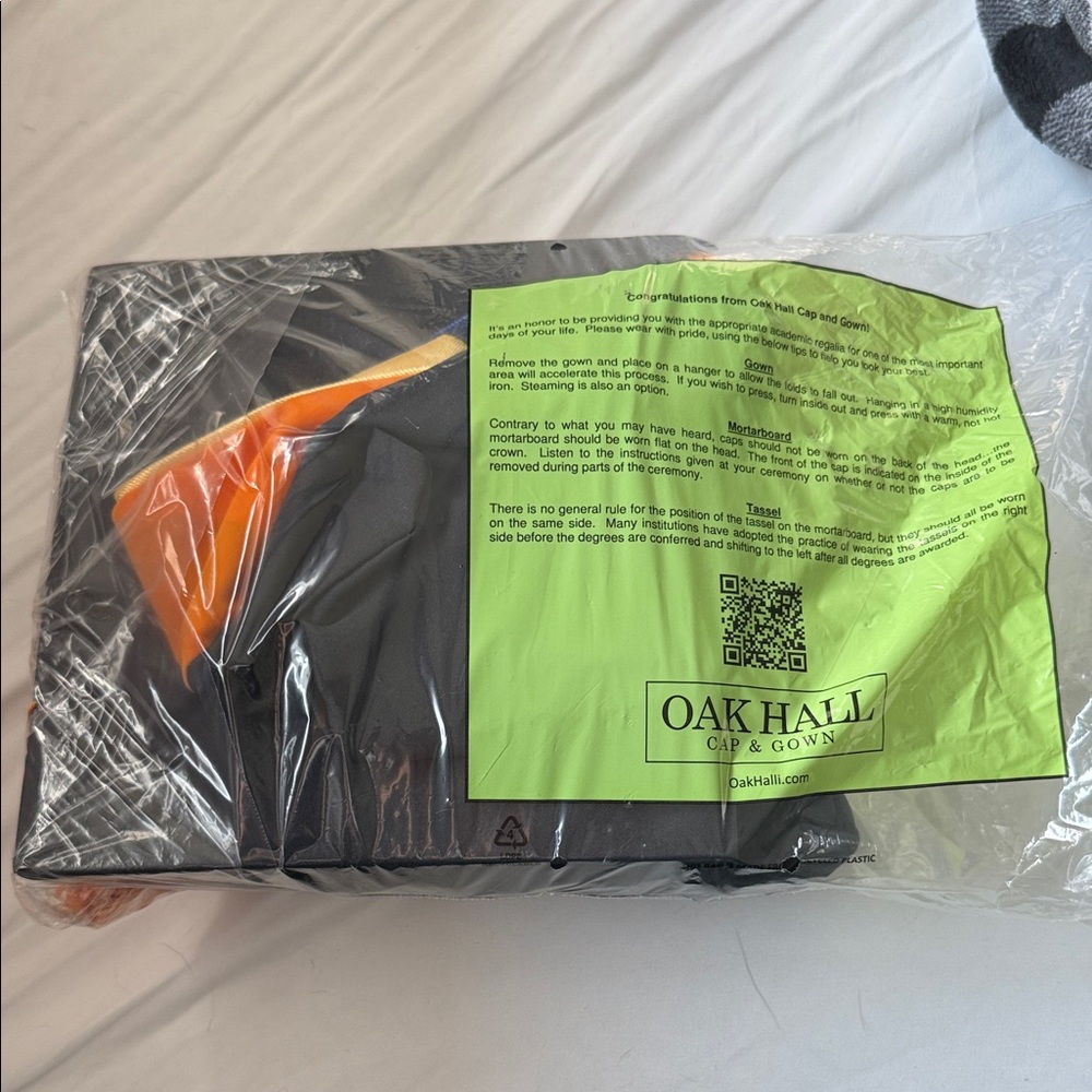 Oak Hall Cap & Gown Black and Orange Set